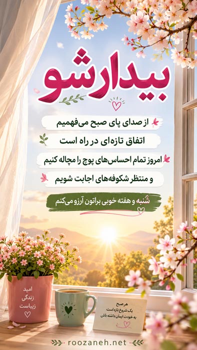 متن روز شنبه + جملات مخصوص روز شنبه روز شروع هفته کار و زندگی 8 کپشن و استوری روز شنبه