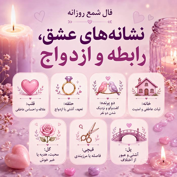 فال شمع روزانه با شمع روشن و فضای آرام