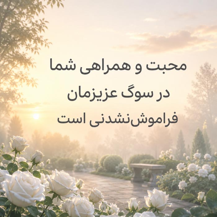 تشکر از حضور در مراسم ختم و خاکسپاری