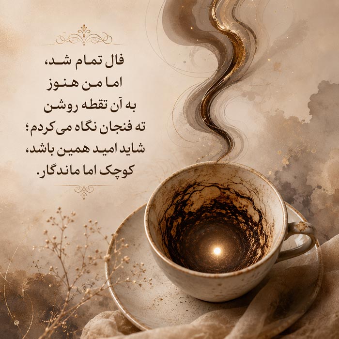 عکس نوشته فال قهوه با مضمون امید و روشنایی