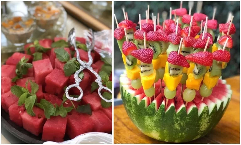 مدل تزئین هندوانه شب یلدا؛ تصاویر زیبا از تزئین هندوانه در شب یلدا 5 مدل تزئین هندوانه شب یلدا؛ تصاویر زیبا از تزئین هندوانه در شب یلدا