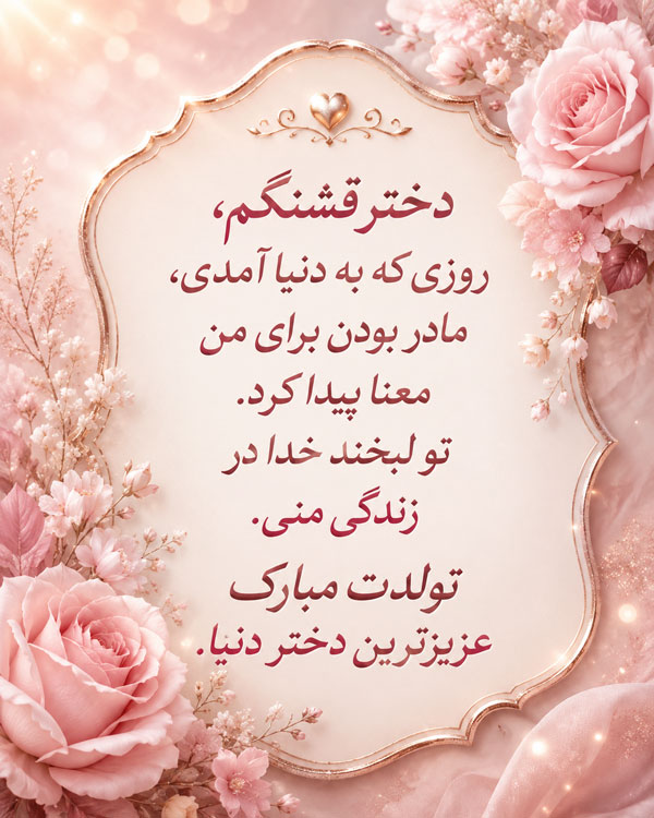 متن برای دختر قشنگم