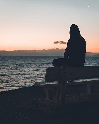 عکس پروفایل دریا HD wallpaper loneliness alone sadness sea twilight thumbnail