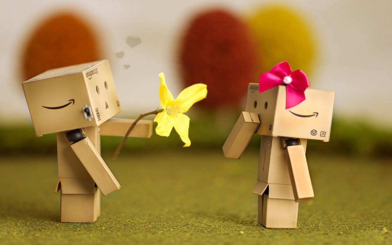 Romantic Love Danbo Wallpaper Wide