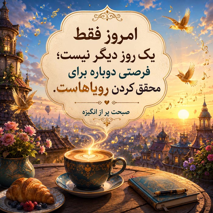 جملات انگیزشی صبحگاهی زیبا با متن های خاص صبح بخیر با انرژی و شاد 3 عکس نوشته انرژی مثبت صبحگاهی