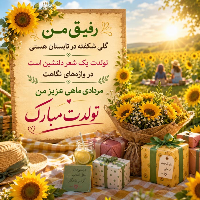 پیام صمیمانه تولدت مبارک دوست مردادی