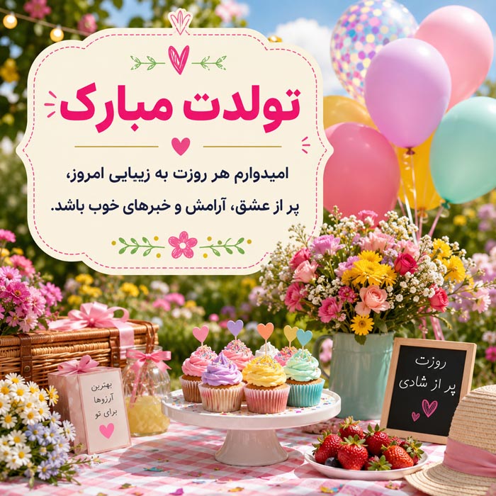 عکس نوشته تبریک تولد عاشقانه