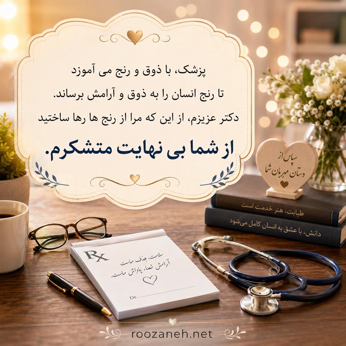 متن در مورد پزشک + جملات تشکر از دکتر به همراه عکس نوشته 5 جملات سپاسگزاری از پزشک