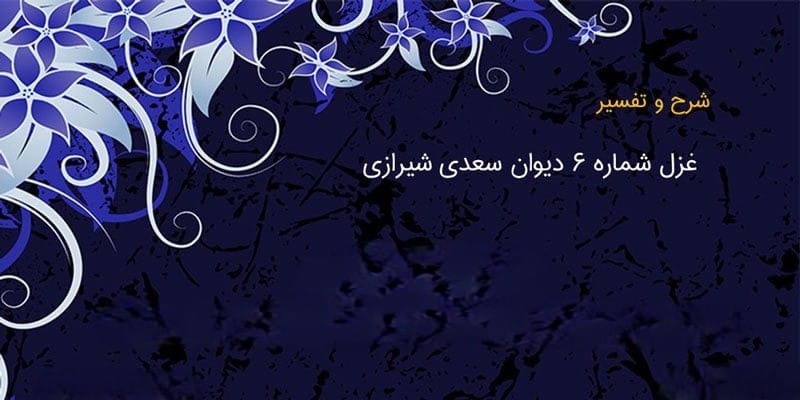 غزل شماره ۶ از غزلیات سعدی؛ پیش ما رسمِ شکستن نبود عهد وفا را 2 معنی ساده و تفسیر این شعر