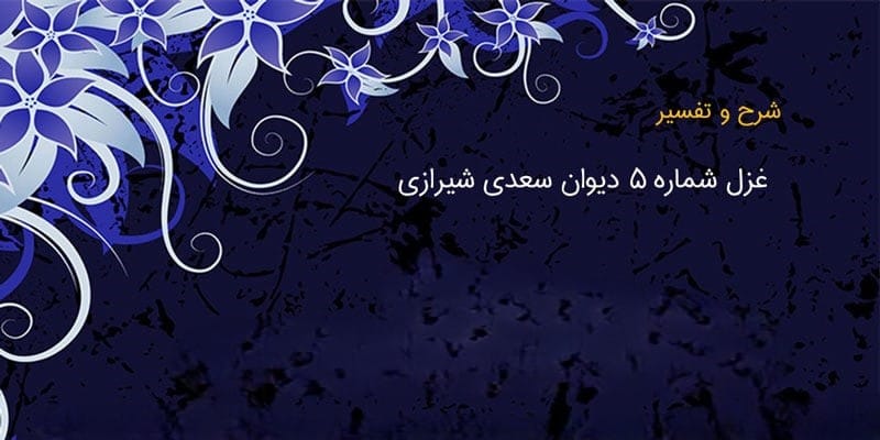 غزل شماره ۵ از غزلیات سعدی {تفسیر و معنی ساده این غزل} 2 معنی ساده این غزل