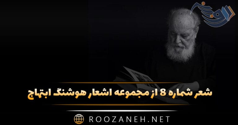 شعر شماره ۸ از مجموعه اشعار هوشنگ ابتهاج؛ شب فرو می افتاد به درون آمدم ...