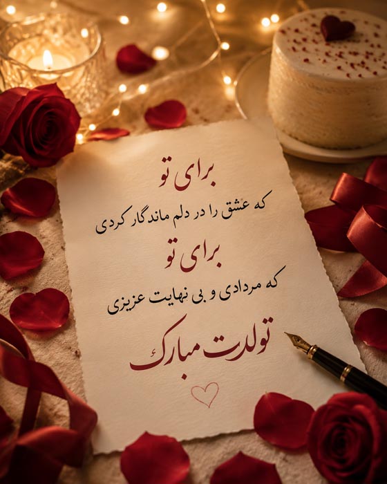 عکس نوشته عاشقانه تولد همسر مردادی