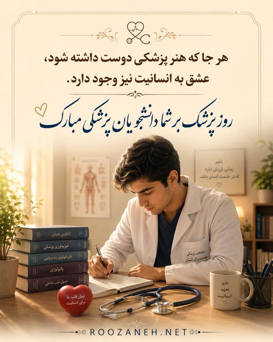 تبریک روز پزشک به دانشجویان رشته پزشکی با عکس نوشته تبریک 9 روز پزشک مبارک