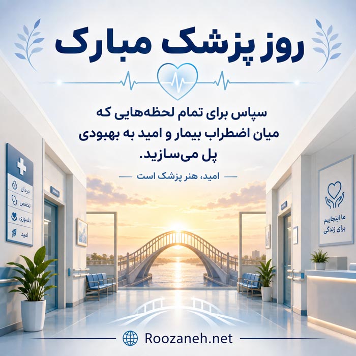 جملات تبریک روز پزشک ۱۴۰۵ با متن رسمی و ادبی زیبا با عکس نوشته 8 متن رسمی و محترمانه تبریک روز پزشک
