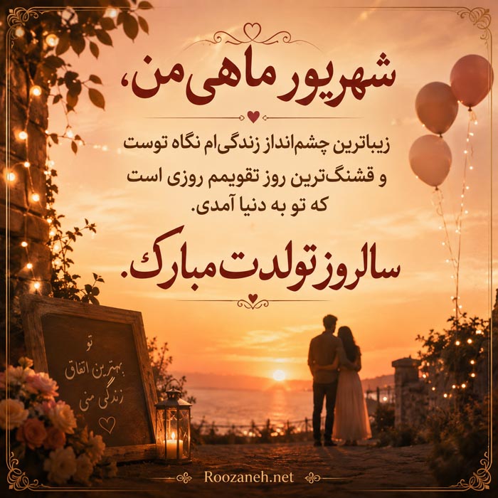 متن تبریک تولد همسر متولد شهریور (20 عکس نوشته تبریک روز تولد شهریوری) 6 تبریک تولد عاشقانه برای همسر زن متولد شهریور