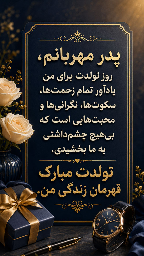 متن تبریک تولد پدر + جملات کوتاه و بلند احساسی تبریک تولد پدر عزیز 2 تولد پدر مهربون