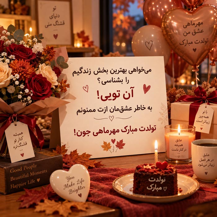 تبریک تولد عاشقانه مهر ماهی (30 جمله رمانتیک احساسی همسر متولد مهر) 3 تولدت مبارک عشق مهرماهی