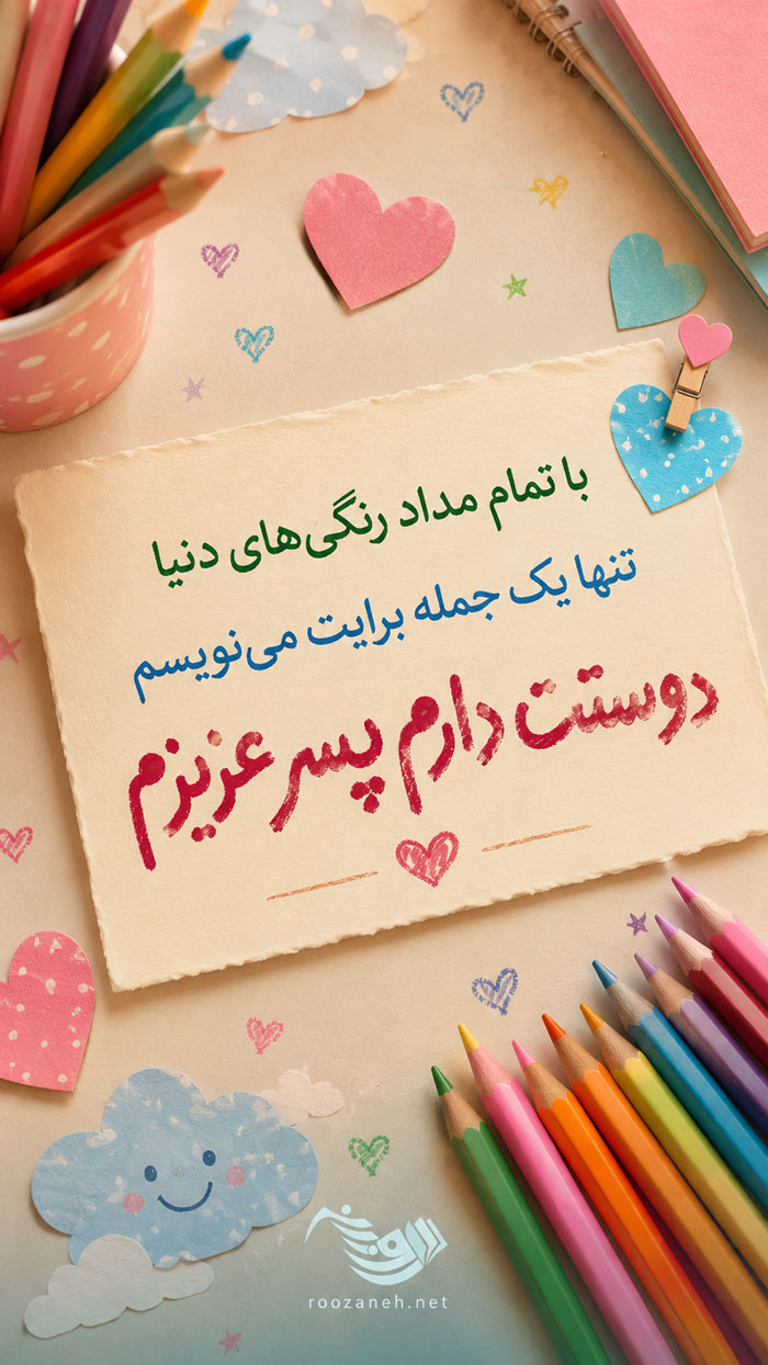 جملات زیبا برای پسرم + متن های عاشقانه و احساسی برای فرزند پسر و پسر کوچولوم 3 دوستت دارم پسرم