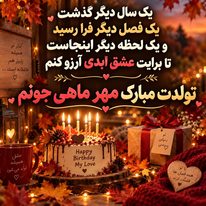 متن عاشقانه تولد برای همسر متولد مهر 6