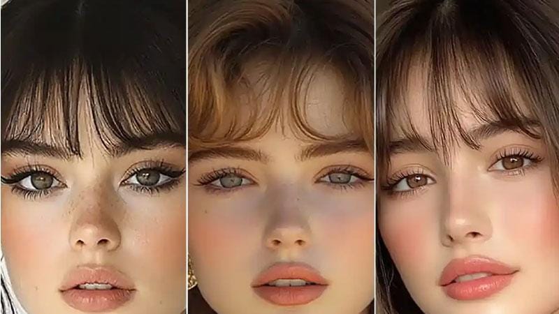 مدل مو چتری دخترانه برای صورت گرد (شیک ترین مدل های چتری) 1 مدل مو چتری دخترانه برای صورت گرد