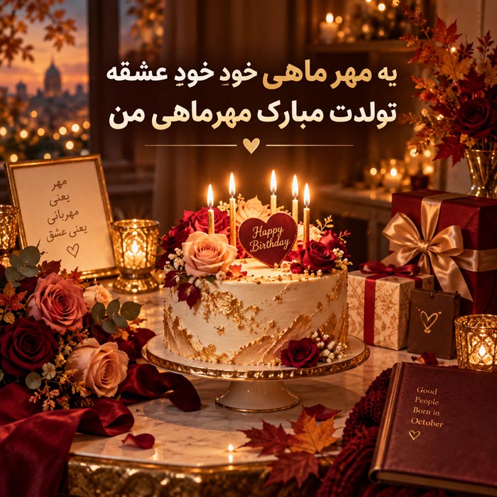 عکس نوشته تبریک تولد مهر + متن و جملات دختران و پسران مهر ماهی ها