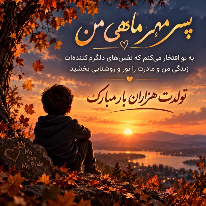 تبریک تولد پسر مهر ماهی / 40 متن صمیمانه پسرم تولدت مبارک متواد مهر 4 عکس نوشته تبریک تولد پسر مهر ماهی 4