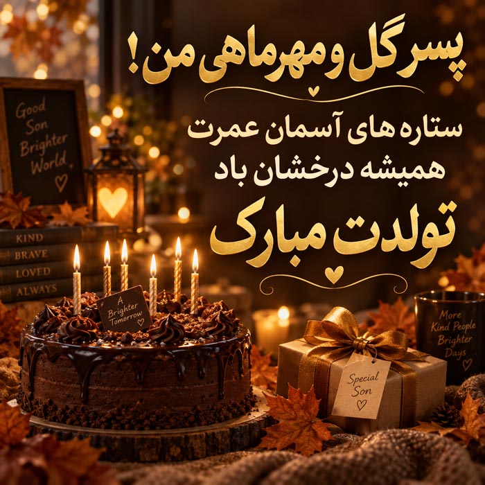 تبریک تولد پسر مهر ماهی / 40 متن صمیمانه پسرم تولدت مبارک متواد مهر 2 عکس نوشته تبریک تولد پسر مهر ماهی 2
