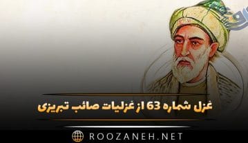غزل شماره ۶۳ از غزلیات صائب تبریزی؛ چون ز می افروختی آن عارضِ پر نور را … غزل شماره ۶۳ از غزلیات صائب تبریزی