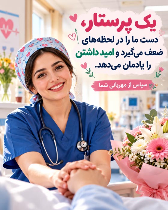 متن تشکر و قدردانی از پرستار + جملات محبت آمیز تشکر از زحمات پرستار 3 عکس نوشته تشکر از پرستار به خاطر مراقبت و همراهی با بیمار