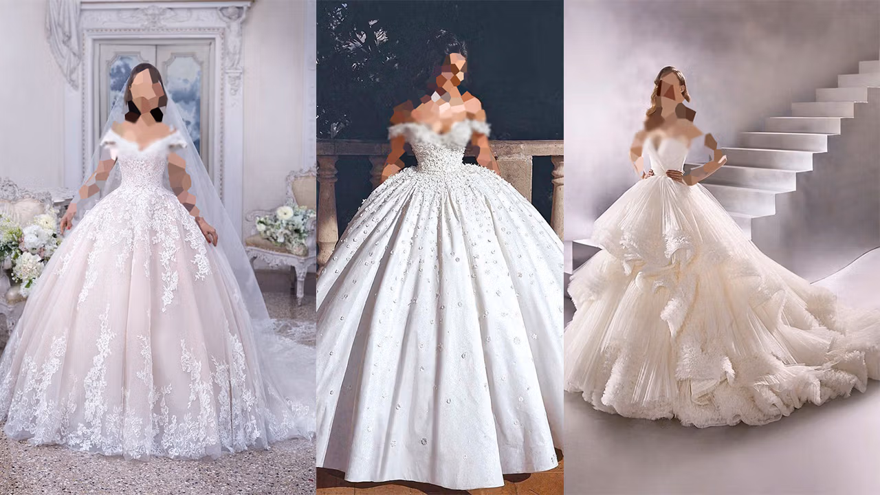 puffy princess wedding dress model cover