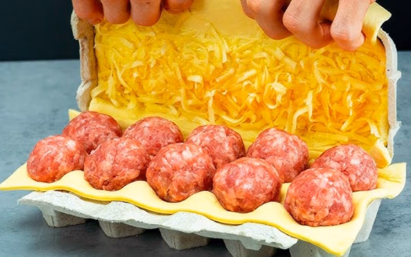 اسنک گوشت چرخ کرده و پنیر