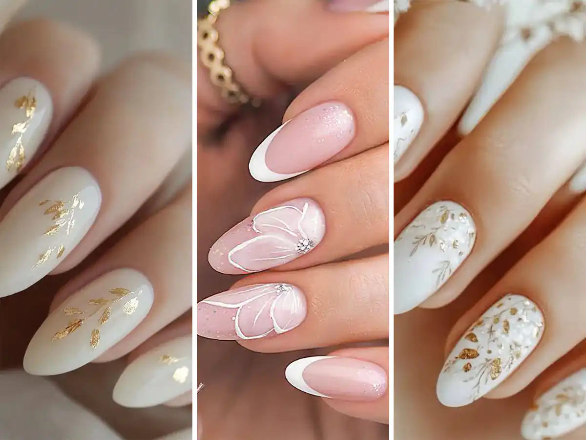 انواع مدل ناخن عروس؛ ۱۷ مدل جذاب و طرح ناخن شیک عروس خانم 3 bridal nail design 1