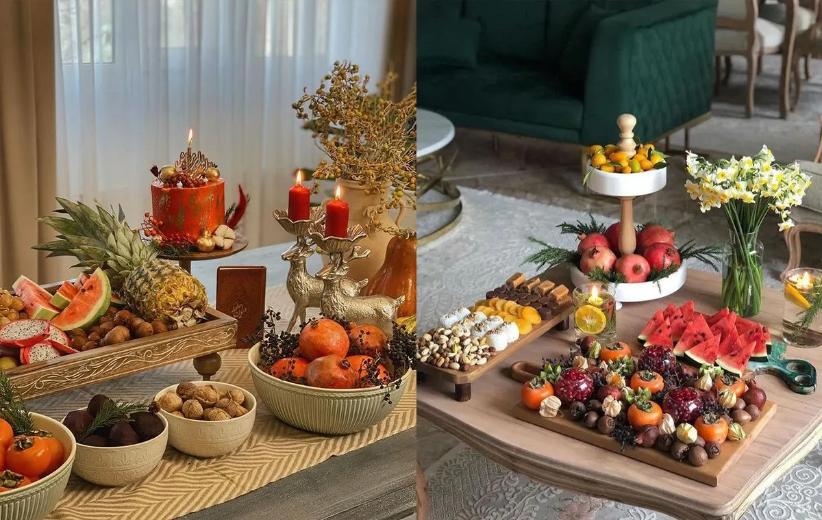 ایده های تزیین میز شب یلدا (تزیینات سنتی تا مدرن جذاب) 1 ایده های تزیین میز شب یلدا (تزیینات سنتی تا مدرن جذاب)