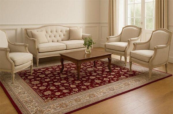 راهنمای انتخاب رنگ فرش برای مبل کرم؛ انواع ترکیب رنگ مناسب 2 راهنمای انتخاب رنگ فرش برای مبل کرم؛ انواع ترکیب رنگ مناسب