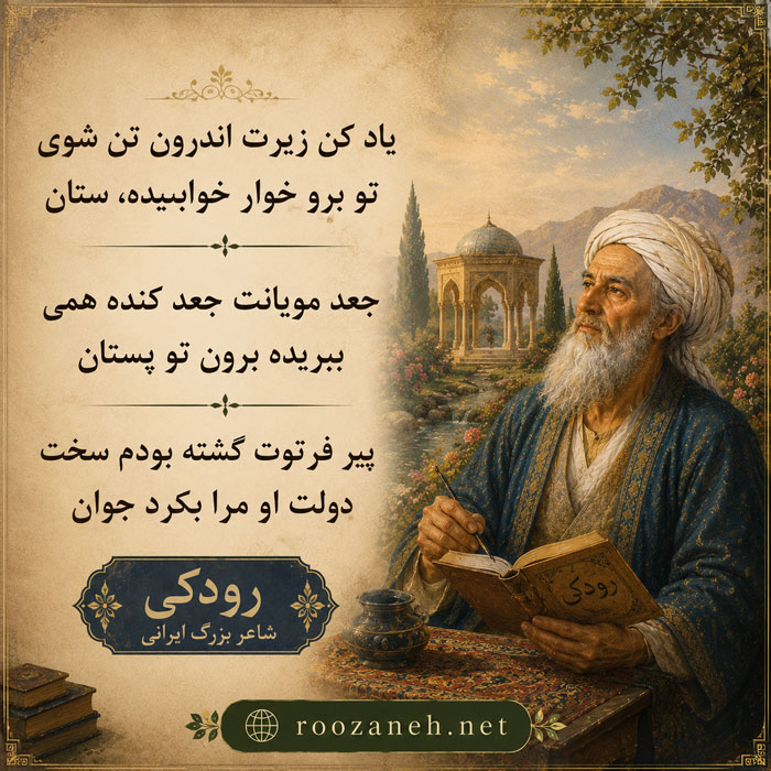 ابیات پراکنده رودکی (مجموعه شعرهای قدیمی، زیبا و پراکنده رودکی) 4 شعرهای کهن رودکی