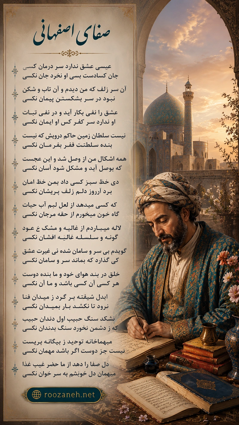 عکس نوشته غزلیات صفای اصفهانی