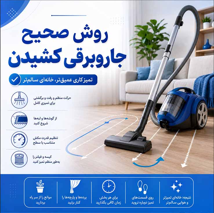 بهترین ترتیب جاروبرقی کشیدن خانه