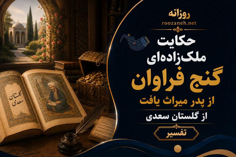 حکایت ملکزادهای گنج فراوان از پدر میراث یافت از گلستان سعدی + تفسیر 1 حکایت ملکزادهای گنج فراوان از پدر میراث یافت