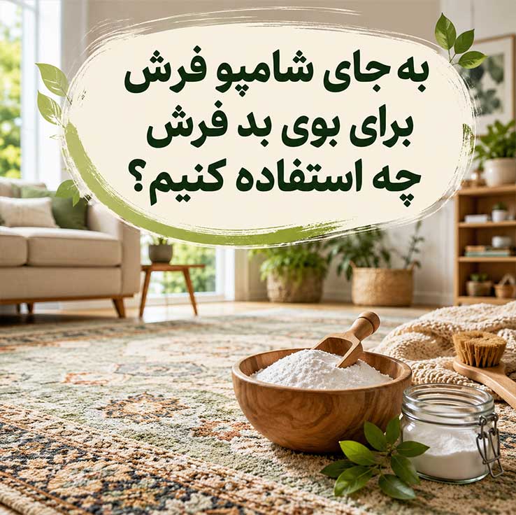 به جای شامپو فرش از چی استفاده کنیم؟ بهترین جایگزینهای خانگی و ایمن برای تمیز کردن فرش 5 به جای شامپو فرش برای بوی بد فرش چه استفاده کنیم؟