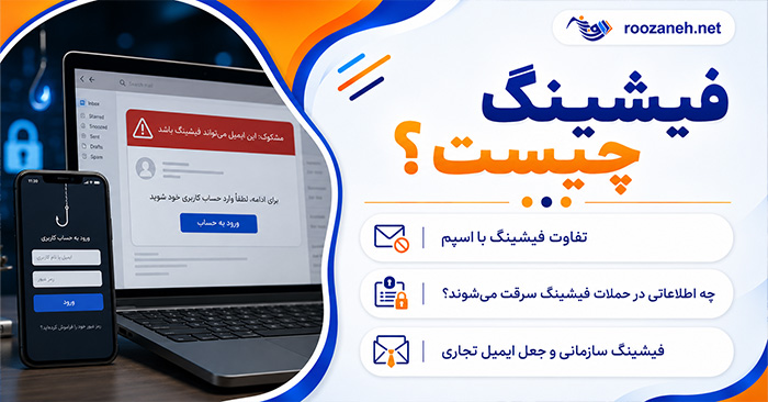 فیشینگ چیست؟؛ انواع ایمیل، پیامک و درگاه جعلی؛ نشانههای خطر و اقدامات فوری پس از حمله 1 فیشینگ چیست؟؛ انواع ایمیل، پیامک و درگاه جعلی؛ نشانههای خطر و اقدامات فوری پس از حمله