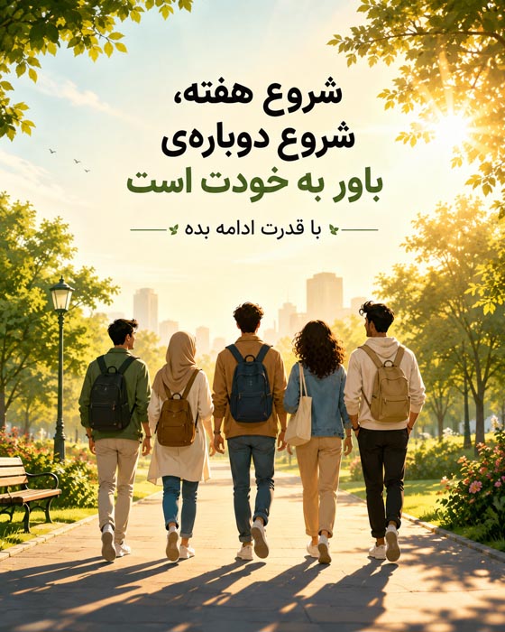 عکس نوشته شروع هفته پرانرژی؛ ۱۰۰ متن انگیزشی و زیبا 21 مجموعه عکس نوشتههای شروع هفته