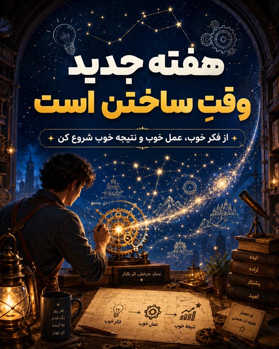عکس نوشته شروع هفته پرانرژی؛ ۱۰۰ متن انگیزشی و زیبا 2 متن انگیزشی برای آغاز هفته جدید