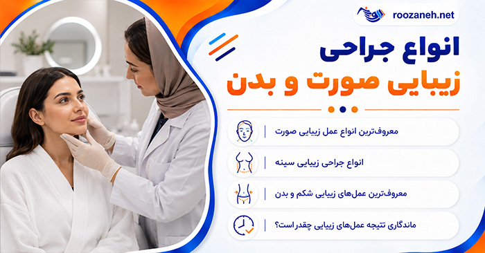 انواع جراحی زیبایی صورت و بدن؛ معرفی ۳۲ عمل رایج؛ کاربردها، عوارض و مراقبتهای دوره نقاهت 1 انواع جراحی زیبایی صورت و بدن؛ معرفی ۳۲ عمل رایج؛ کاربردها، عوارض و مراقبتهای دوره نقاهت