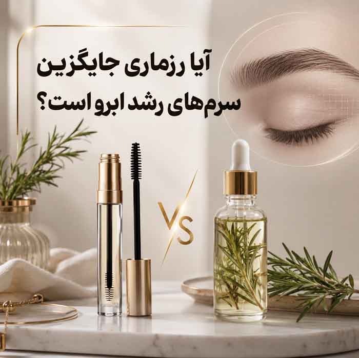 رزماری برای پرپشت شدن ابرو؛ آیا واقعاً مؤثر است؟؛ روش استفاده ایمن، عوارض و محدودیتها 5 آیا رزماری جایگزین سرمهای رشد ابرو است؟