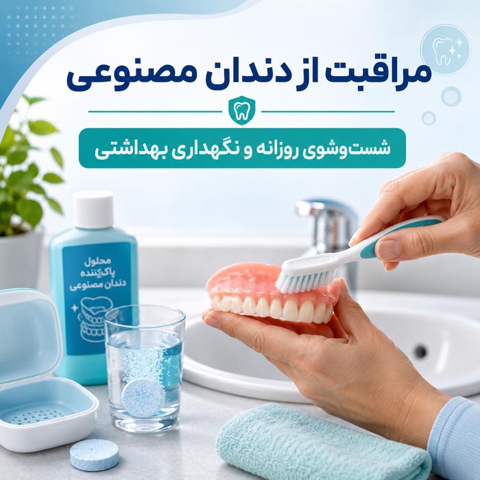 انواع دندان مصنوعی؛ راهنمای کامل انتخاب، نصب و هزینهها 2 دندان مصنوعی کامل متحرک برای فک بالا و پایین