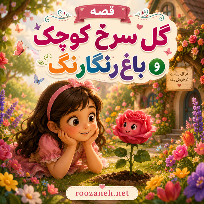 قصه کودکانه دخترانه آموزنده / داستانهای بچگانه روانشناسی و آموزنده برای دختر بچهها 7 قصه گل سرخ کوچک و باغ رنگارنگ