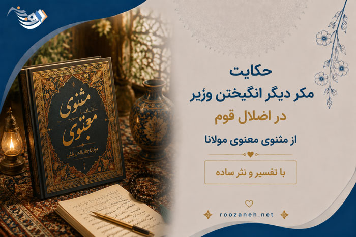 حکایت مکر دیگر انگیختن وزیر در اضلال قوم از مثنوی معنوی مولانا با تفسیر و نثر ساده 1 حکایت مکر دیگر انگیختن وزیر در اضلال قوم از مثنوی معنوی مولانا با تفسیر و نثر ساده