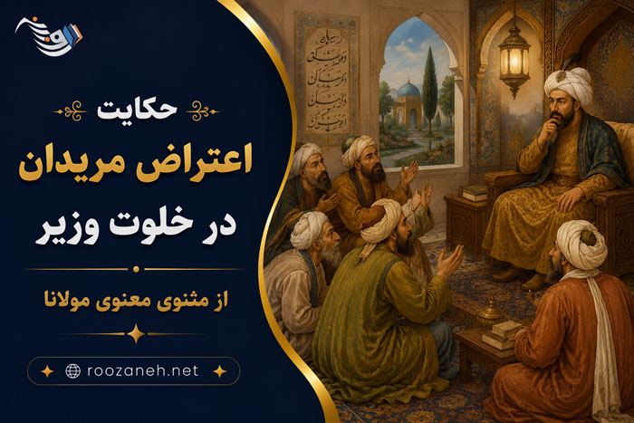حکایت اعتراض مریدان در خلوت وزیر از مثنوی معنوی مولانا با تفسیر و نثر ساده 1 حکایت اعتراض مریدان در خلوت وزیر از مثنوی معنوی مولانا با تفسیر و نثر ساده