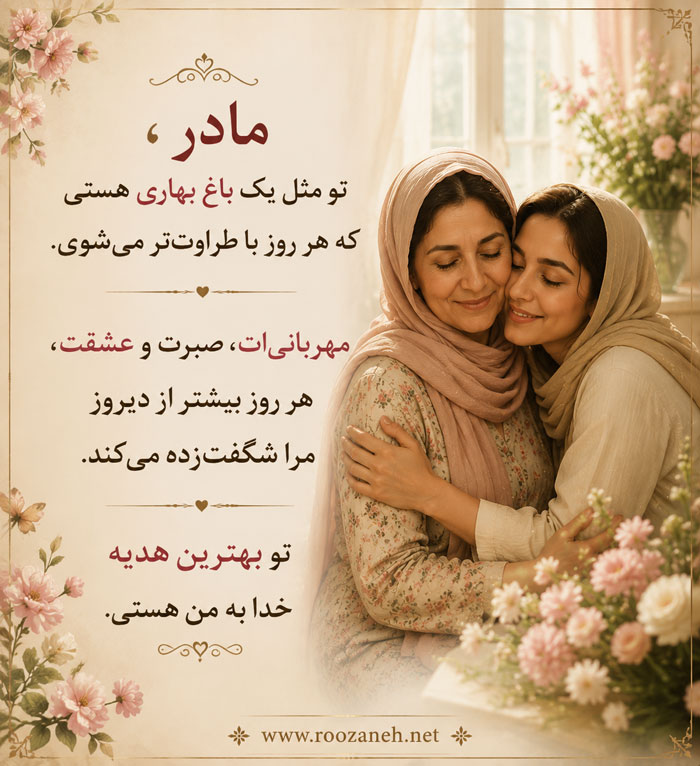 متن تعریف و تمجید از زن؛ جملات زیبای تعریف از همسر، خواهر، دخترم و مادر 4 متن تعریف و تمجید از مادرم