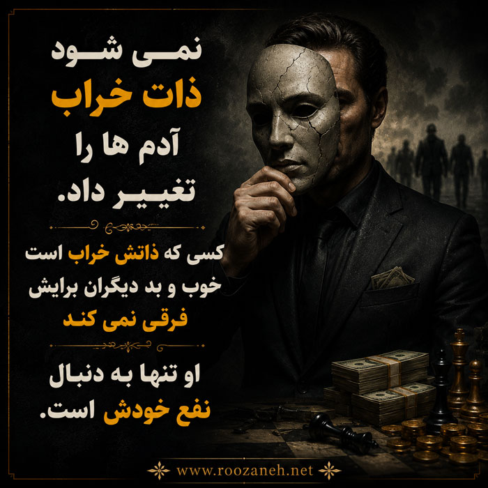 عکس نوشته ذات خراب | جملات سنگین و صریح برای پروفایل و استوری 6 عکس پروفایل آدم ذات خراب